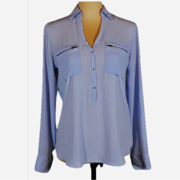 Express Tops - Express Lavender 1/4 botton Blouse